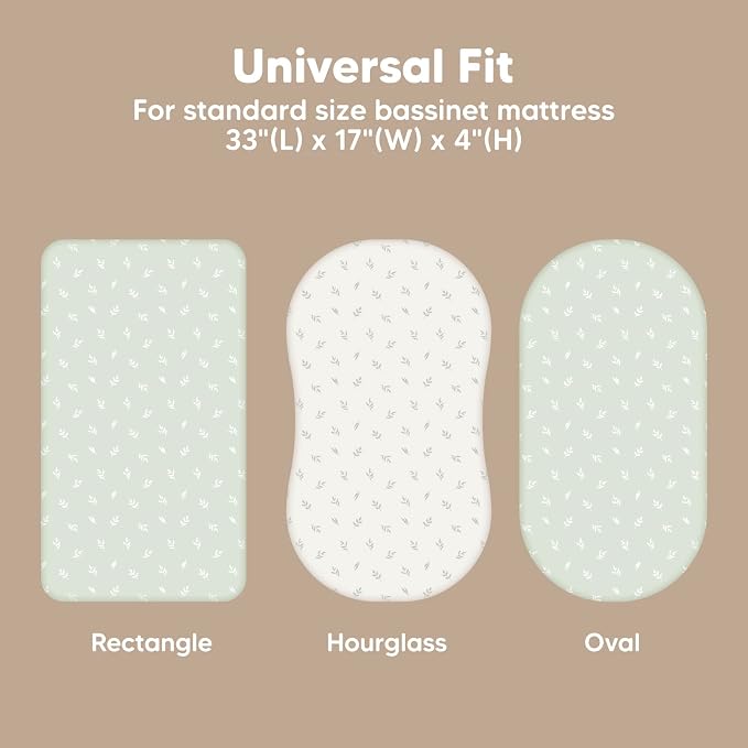 2-Pack Baby Bassinet Sheets Girl, Boy - Image 3