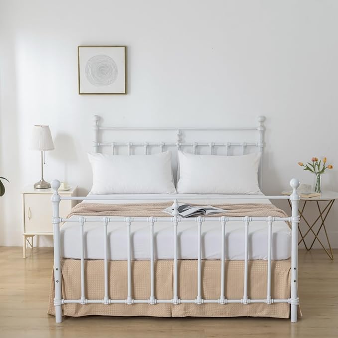 Bed Skirt Full Size, Pleated Waffle Weave Bed Skirt - Image 5