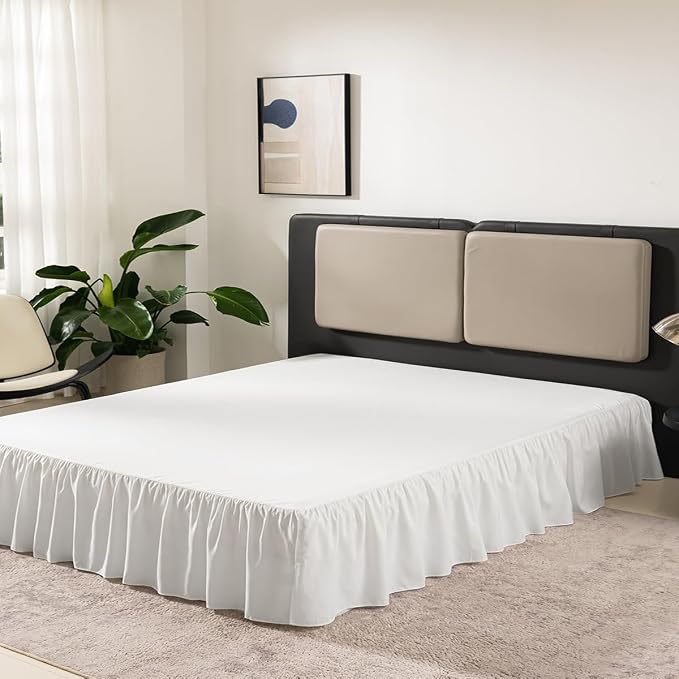 TSUTOMI Bed Skirt Queen Size Ruffled Bed Skirt - Image 6