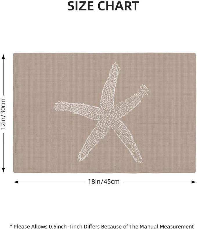 Summer Coastal Placemats Set of 4, Beach Theme Ocean Brown Tan Starfish - Image 4