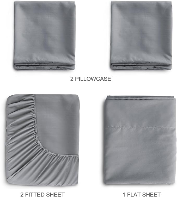 SPRINGSPIRIT Twin Sheets Set, 4 Piece Bed Sheets Set, Deep Pockets, Super Soft - Image 5