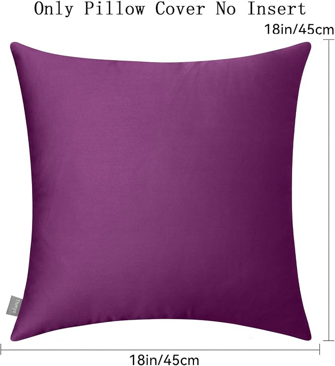 4-Pack 100% Cotton Comfortable Solid Decorative Throw Pillow Case, Thmyo Square - Image 5