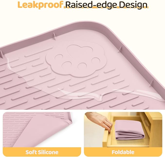 Dog Food Mat, Extra Large 34" x 22" Silicone Pet Feeding Mat - Image 3