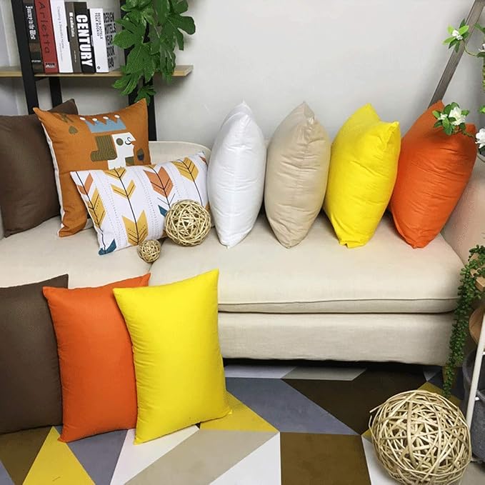 Thmyo 4-Pack 100% Cotton Lumbar Comfortable Solid Decorative Throw Pillow Case - Image 3