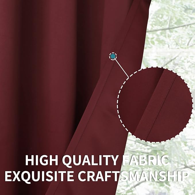 BGment Burgundy Blackout Curtains 63Inches Long - Image 6
