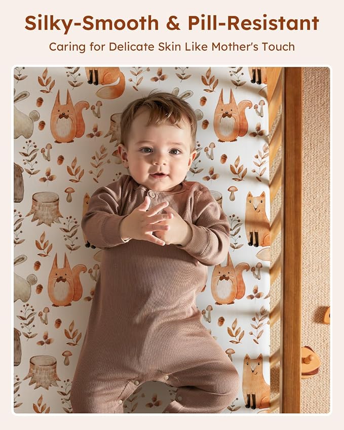 Pack and Play Sheets Fitted 3 Pack, Mini Crib Sheets - Image 2