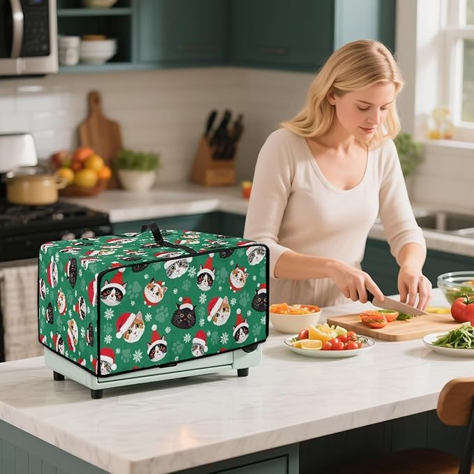 Christmas Decorations Countertop Convection Oven Cover Dust-Proof Toaster Oven - Image 3