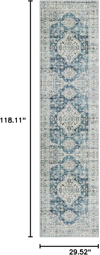 Lahome Oriental Hallway Runner Rug, 2.5x10 Washable Runner Ultra-Thin Hallway - Image 2