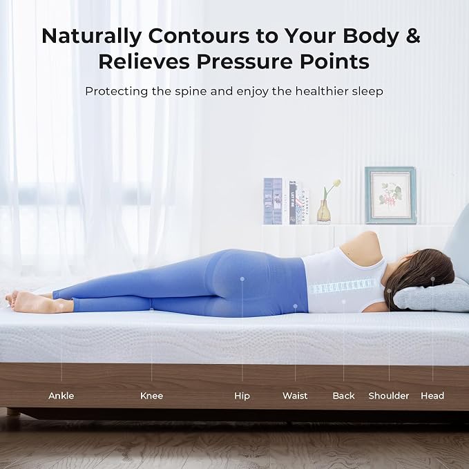 Cooling Mattress Topper Twin Size 4 Inch, Cooling Gel & Bamboo Charcoal Memory - Image 5