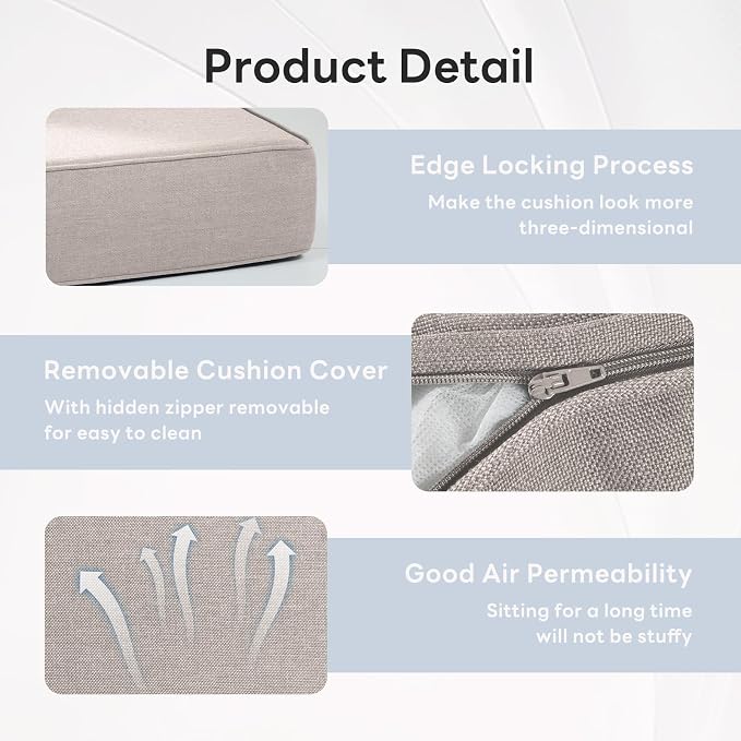 6" Thicker Outdoor Chair Cushion 4 Sets - Image 6