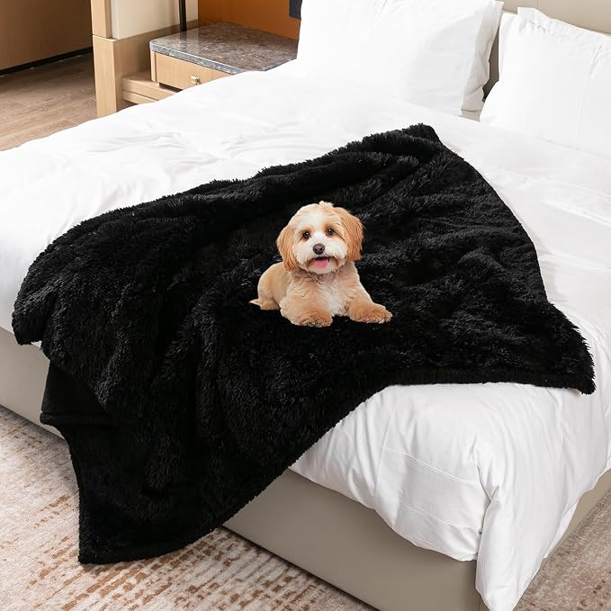 Black Pet Calming Couch Throw Blankets - Image 4