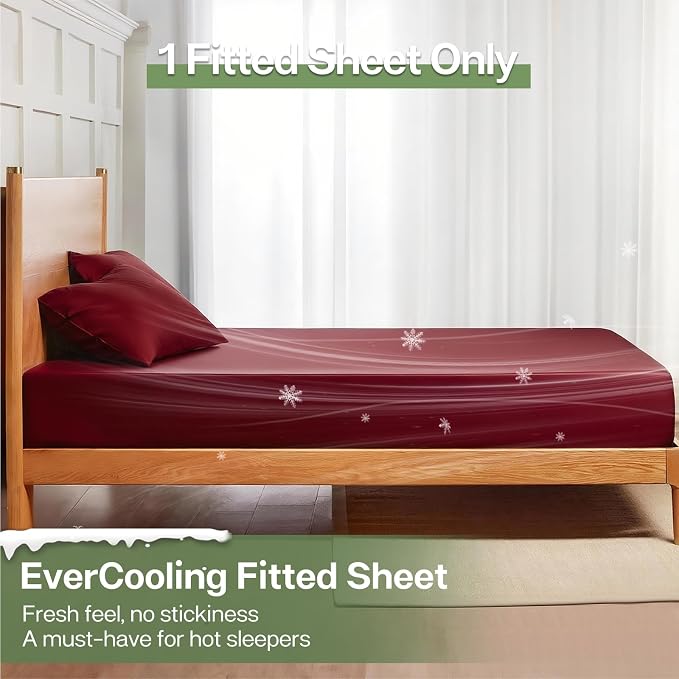 MR&HM Queen Fitted Sheet Only, Ultra-Soft Rayon Derived from Bamboo & Polyester - Image 3