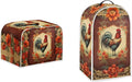 Vintage Chicken Rooster Flower Pattern Appliance Covers Set Washable Kitchen by Pointodoor