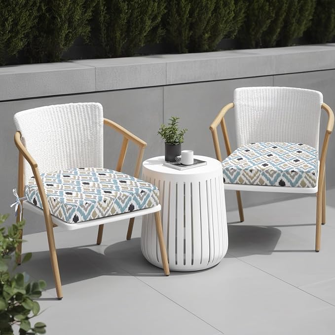 idee-home Outdoor Chair Cushions Set of 4, Thick 17" x 17" x 3" Outdoor Seat - Image 5