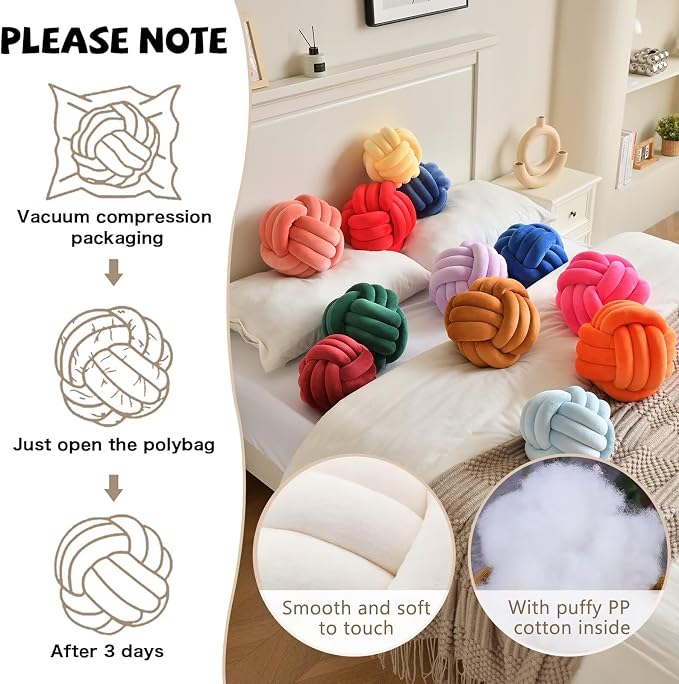 Decorative Throw Knot Pillow Ball - Image 4
