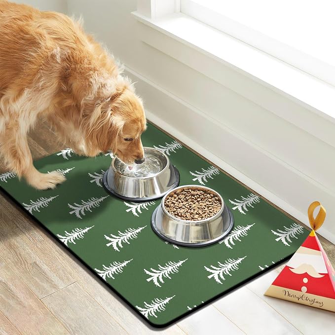 Dog Cat Food Mats for Floors, Absorbent Dog Bowl Mats for Food and Water - Image 2