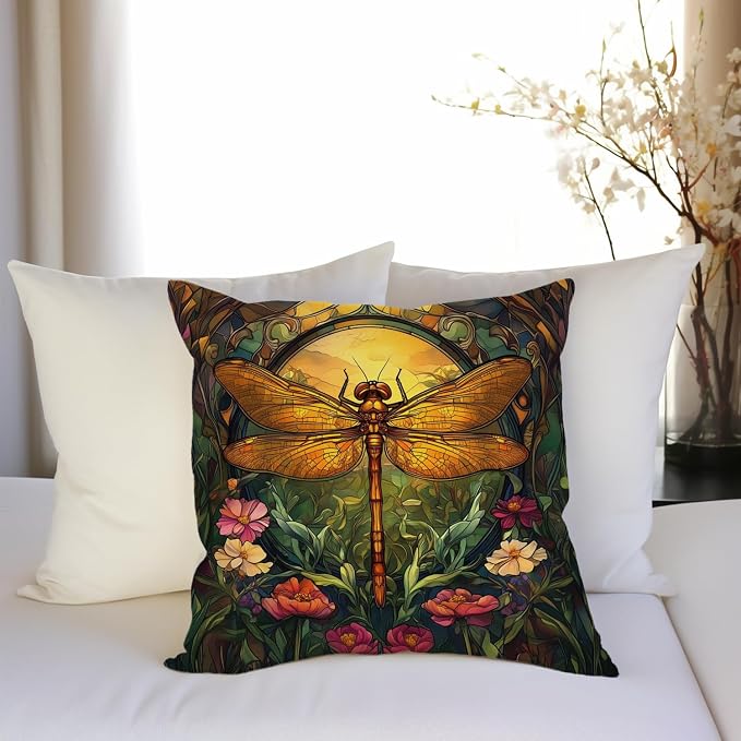 YOU FOUND ME William Morris Abstract Vintage Floral Dragonfly Design Throw - Image 5