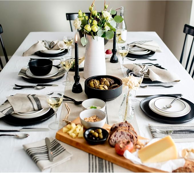 Solino Home Stripe Linen Table Runner 120 Inches Long - Image 9