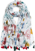 Scarf for Women Lightweight Soft Floral Leopard Printed Scarves Fall Winter by QIUTIMIY
