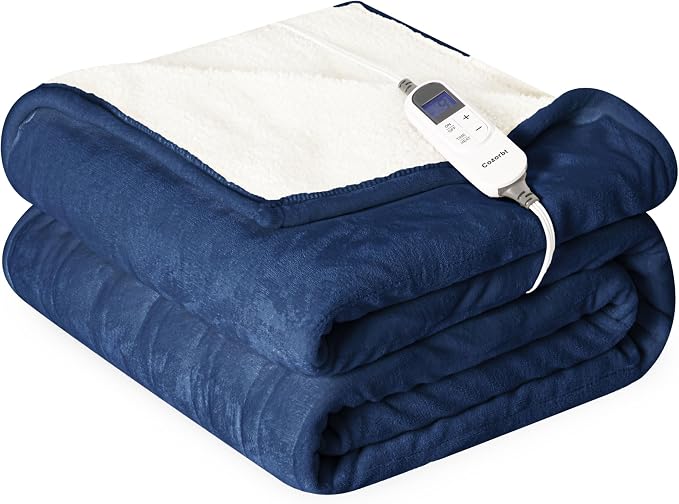 Heat Blanket 72”x84” Full Size, Soft Flannel & Sherpa Reversible Electric by Unknown
