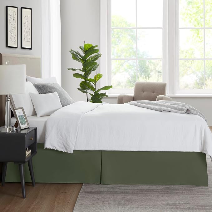 Nestl Olive Green Twin XL Bed Skirt - Image 7