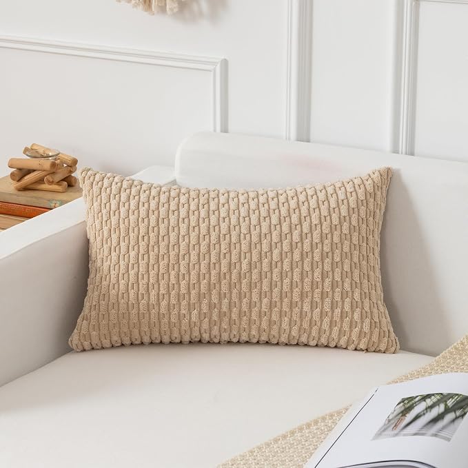 Kevin Textile 12x20 Inch Pillow Cover 1 Pack Boho Decorative Soft Striped by KevinTextile