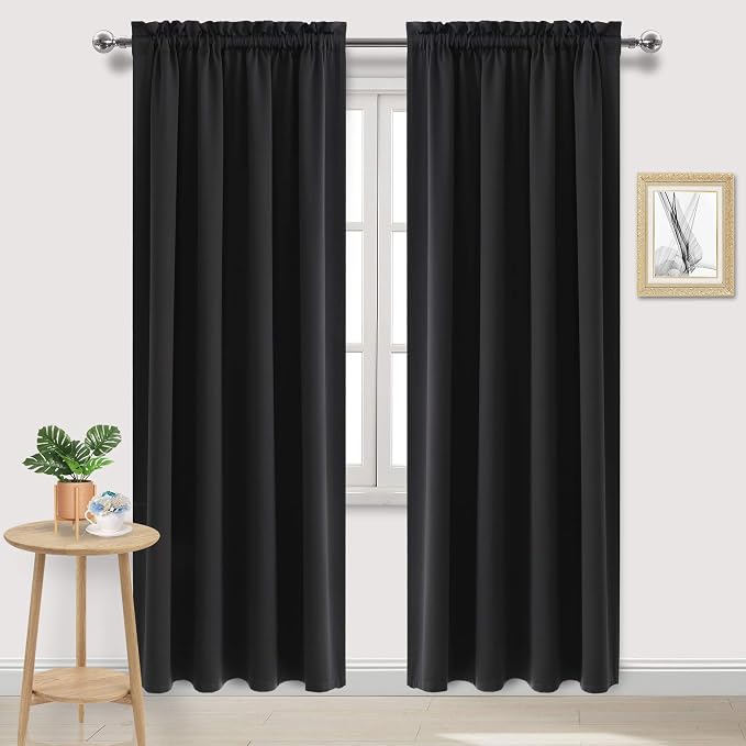 DWCN Blackout Curtains for Bedroom – Rod Pocket Thermal Insulated Noise by DWCN