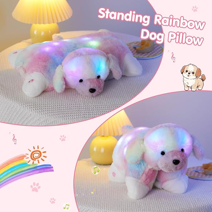 Glow Guards 14" Light Up Musical Rainbow Dog Stuffed Animal Sofa Decors - Image 2