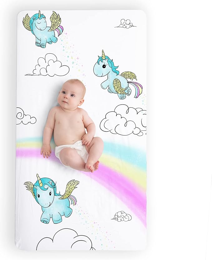 JumpOff Jo - Fitted Crib Sheet, Super Soft Breathable 100% Cotton Baby Crib by JumpOffJo