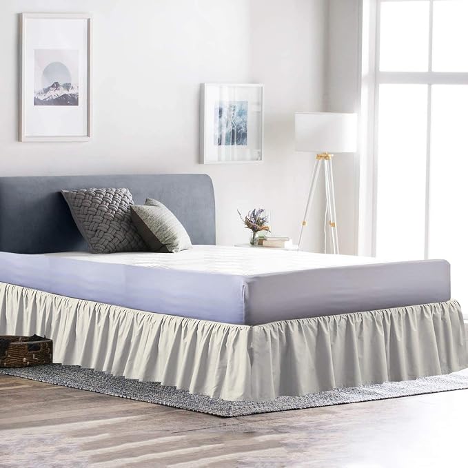 Bed Skirt - Ruffled Bed Skirt 12 Inch Drop Dust Ruffle - Dust Ruffle Bedskirt - Image 4