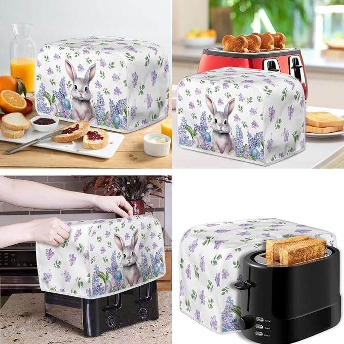 Easter Day Decoration Cute Rabbit Kitchen Appliance Covers Set Washable Kitchen - Image 2