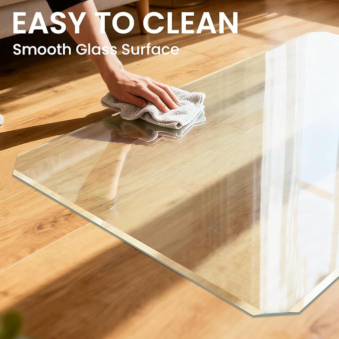 Tempered Glass Chair Mat with Patented Beveled Edge, 46”x55” 1/5" Thick Office - Image 6