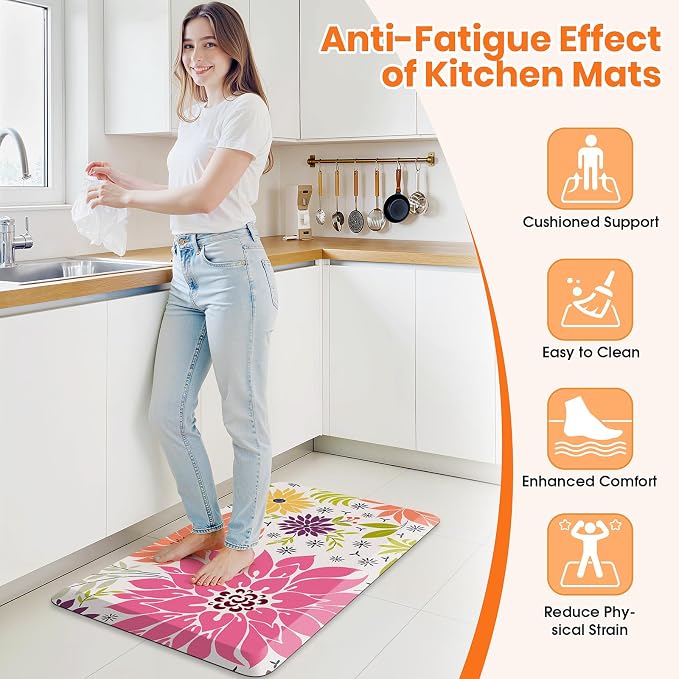 Kitchen Mats for Floor, Cushioned Rug Anti-Fatigue Mats for Kitchen Decor - Image 2