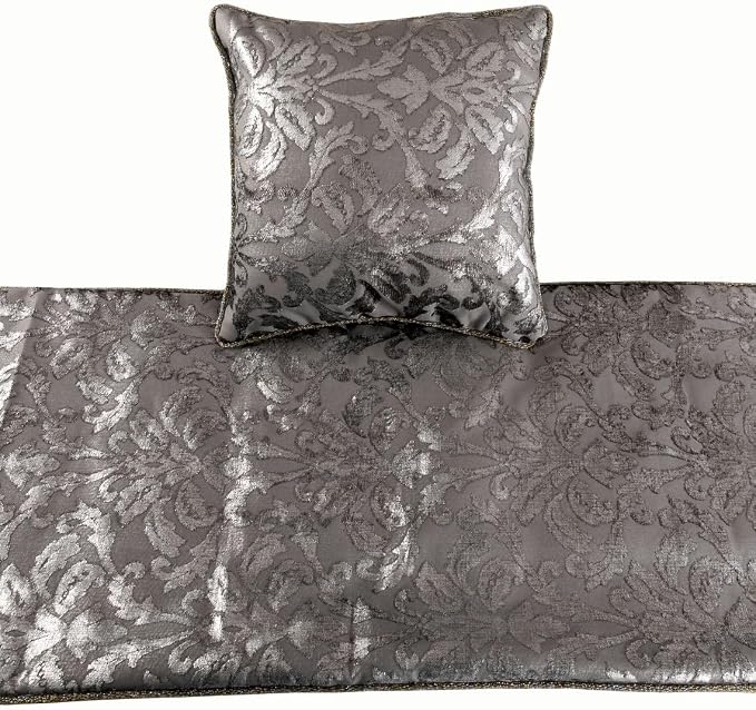 The HomeCentric Silver Bed Runner Without Pillow Cover, Full Size 68"x18" - Image 2