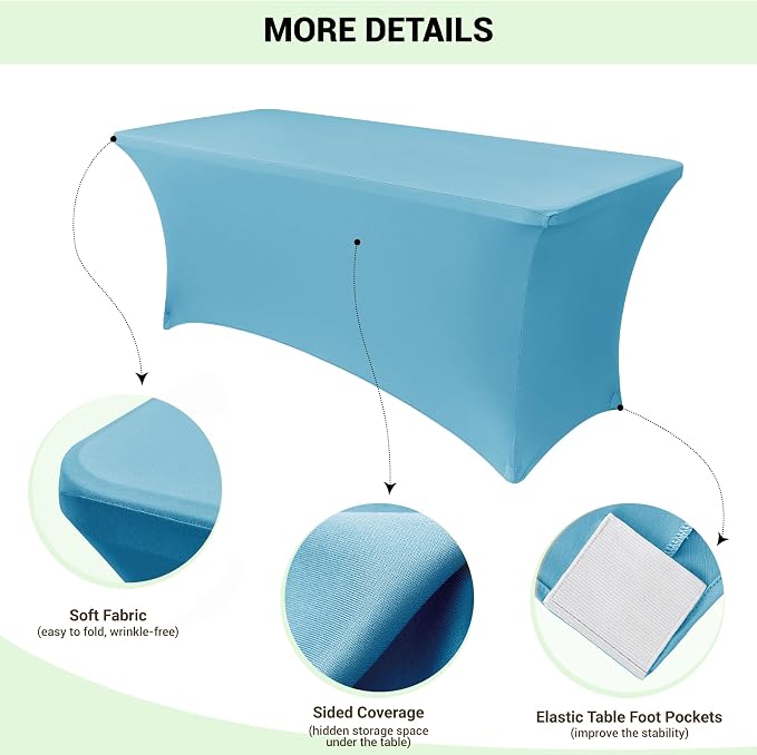 Obstal 6 Pack Stretch Spandex Table Covers - Image 3