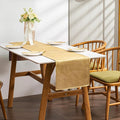 BALCONY & FALCON Gold Table Runner Lustrous Linen 14"x71" Water Resistant by BALCONYFALCON