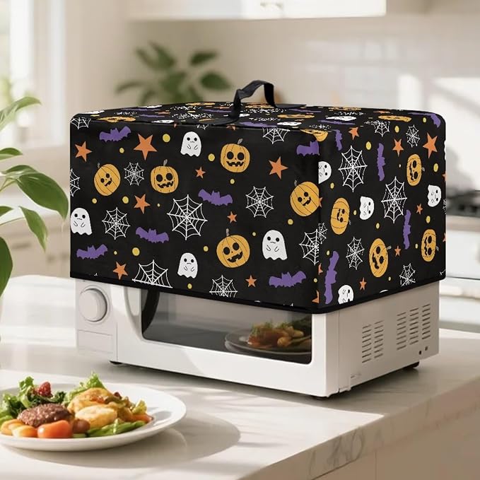 Microwave Ovens Dust Cover, Halloween Spiderweb Polyester Waterproof Countertop - Image 3