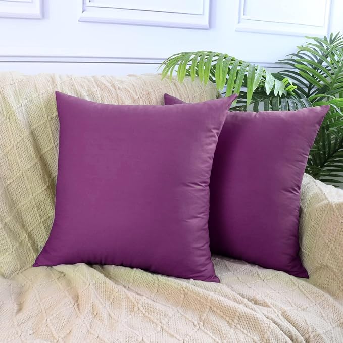 4-Pack 100% Cotton Comfortable Solid Decorative Throw Pillow Case, Thmyo Square - Image 2