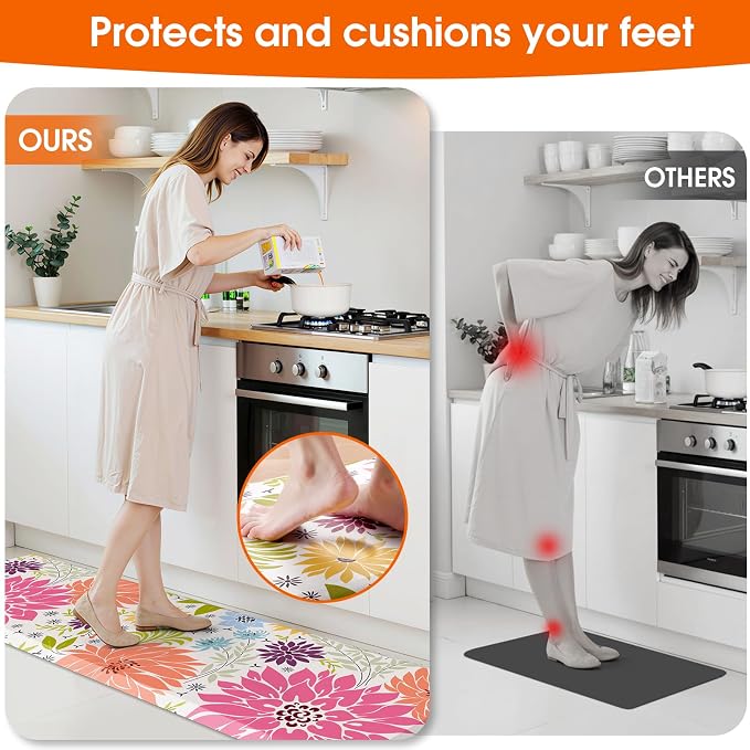 Kitchen Mats for Floor, Cushioned Rug Anti-Fatigue Mats for Kitchen Decor - Image 5