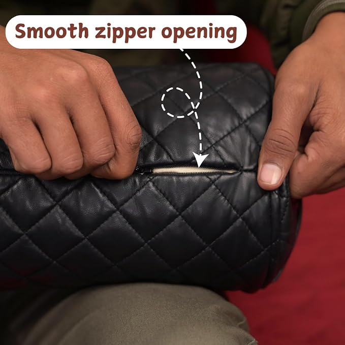 Neck Roll Pillow Cushion Cover, 20x6 Inch Full Moon Round Bolster Pillow Case - Image 4