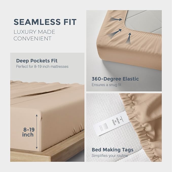 THREAD SPREAD 100% Egyptian Cotton Sheets Queen Size - Image 5