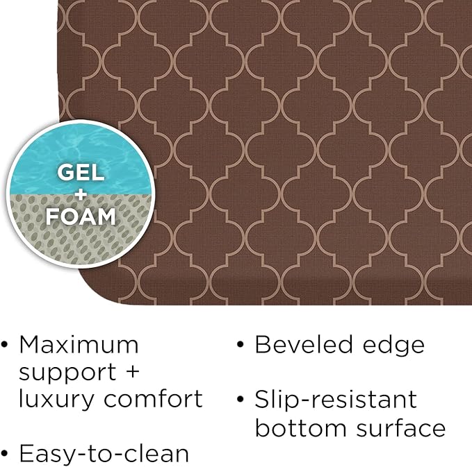 GelPro Elite Premier Anti-Fatigue Kitchen Comfort Floor Mat, Lattice Java Stain - Image 4