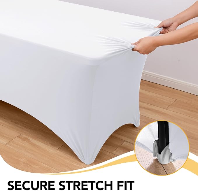 6-Pack Premium White Spandex Tablecloths - Image 3