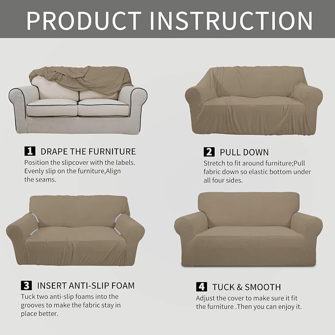 Easy-Going Stretch Oversized Sofa Slipcover 1-Piece Sofa Cover Furniture - Image 5