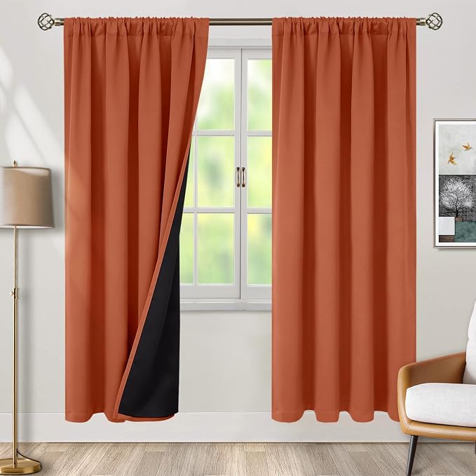 BGment Terracotta 100% Blackout Curtains by BGment