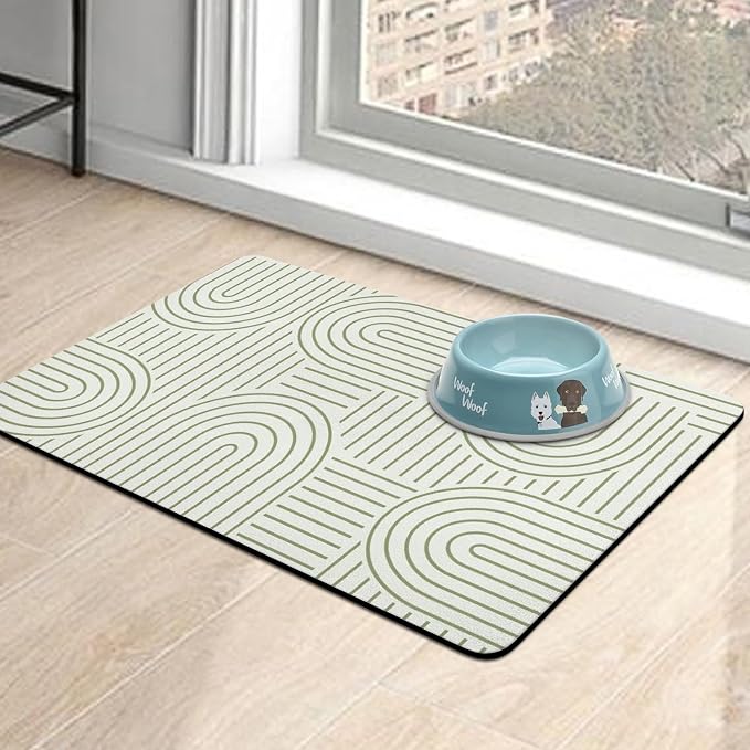 Pet Food Mats for Floor, Absorbent Dog Mat for Food and Water Dispenser Mat - Image 7