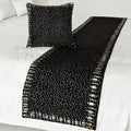 The HomeCentric King/Queen/Twin Black Decorative Twin 53"x18" Bed Runner by TheHomeCentric