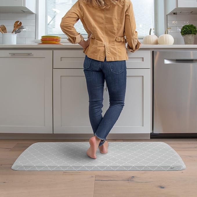 GelPro Elite Premier Anti-Fatigue Kitchen Comfort Floor Mat, Lattice Light Grey - Image 4