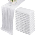 12 Pack 10Ft Cheesecloth Table Runner 35x120 Inch Boho Gauze Table Runner by Fivenl