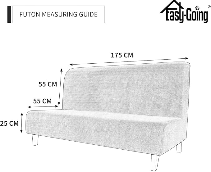Easy-Going Stretch Futon Slipcover Armless Futon Bed Cover Furniture Protector - Image 6